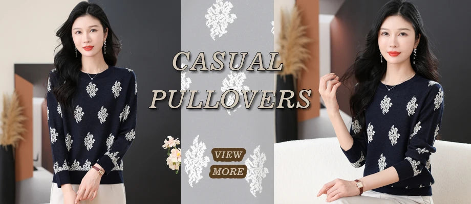 Print Sweater Dress Woman 2025 Autumn Winter Pullover Femme Women Clothing Long Sleeve Top Casual Long Knitwear Sweaters