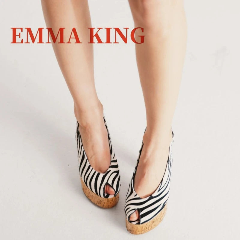 Clear Pvc Platform Slingback Peep Toe Sandals for Women