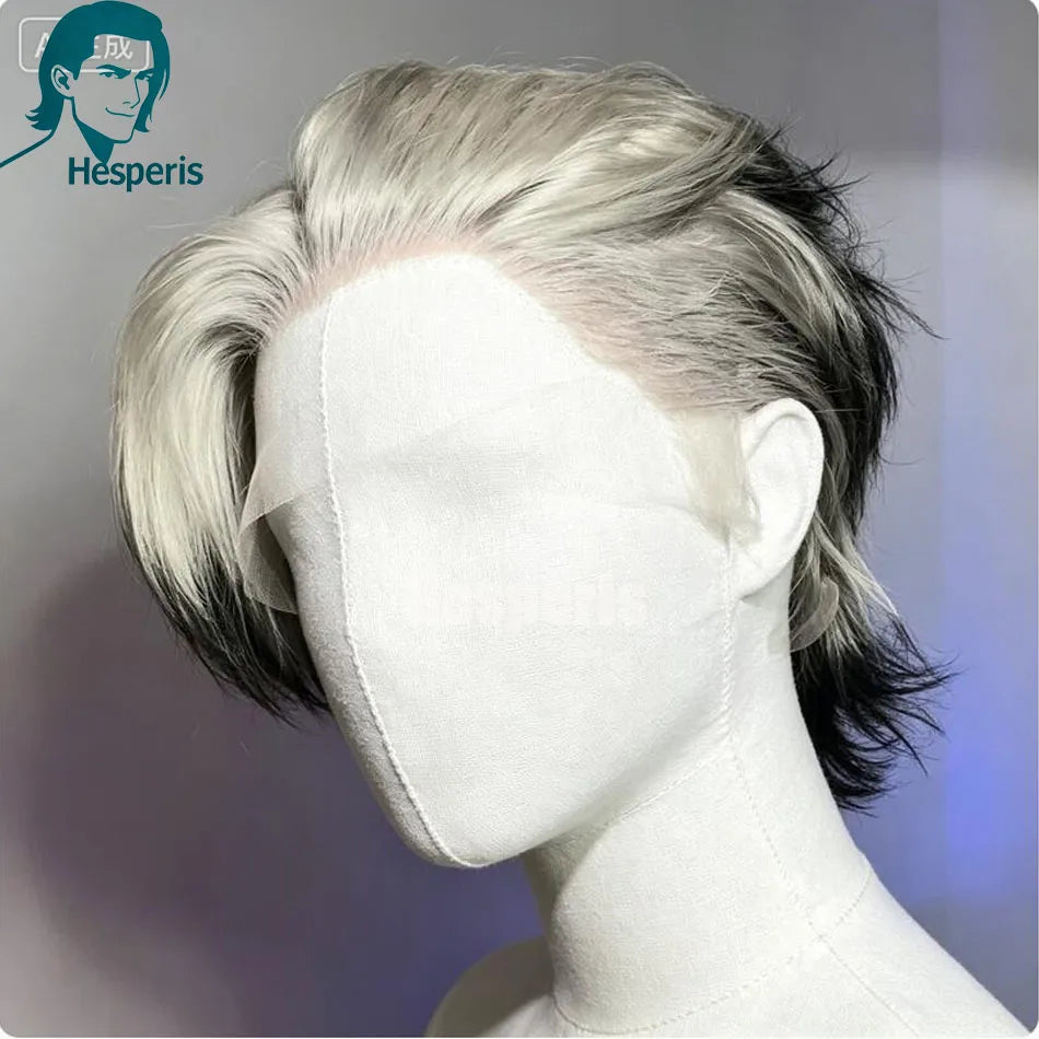 Transparent Lace Iced Blonde Razor Cut Mullet Wig For Women