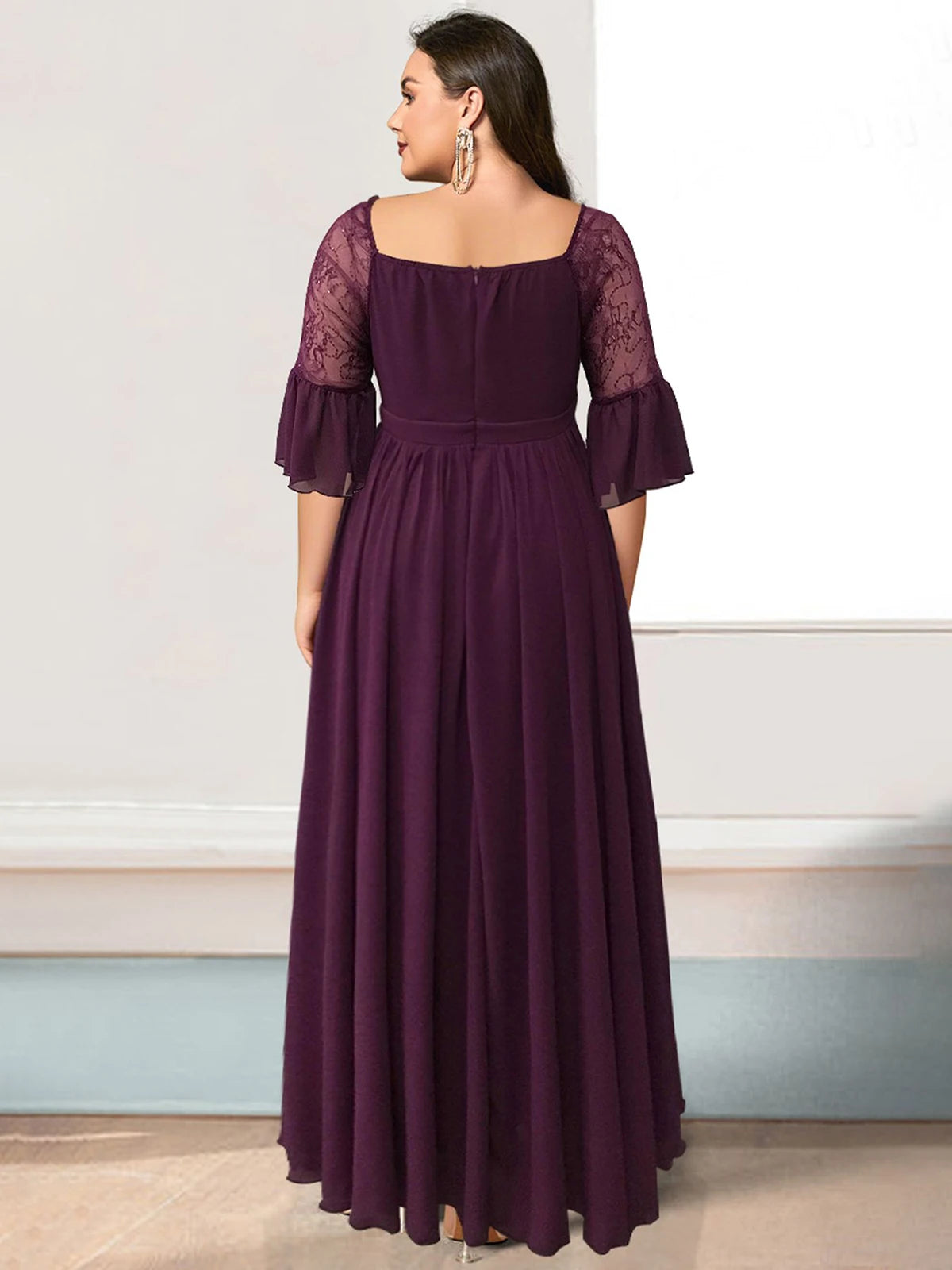Crushed Diamond Lace Maxi Dress