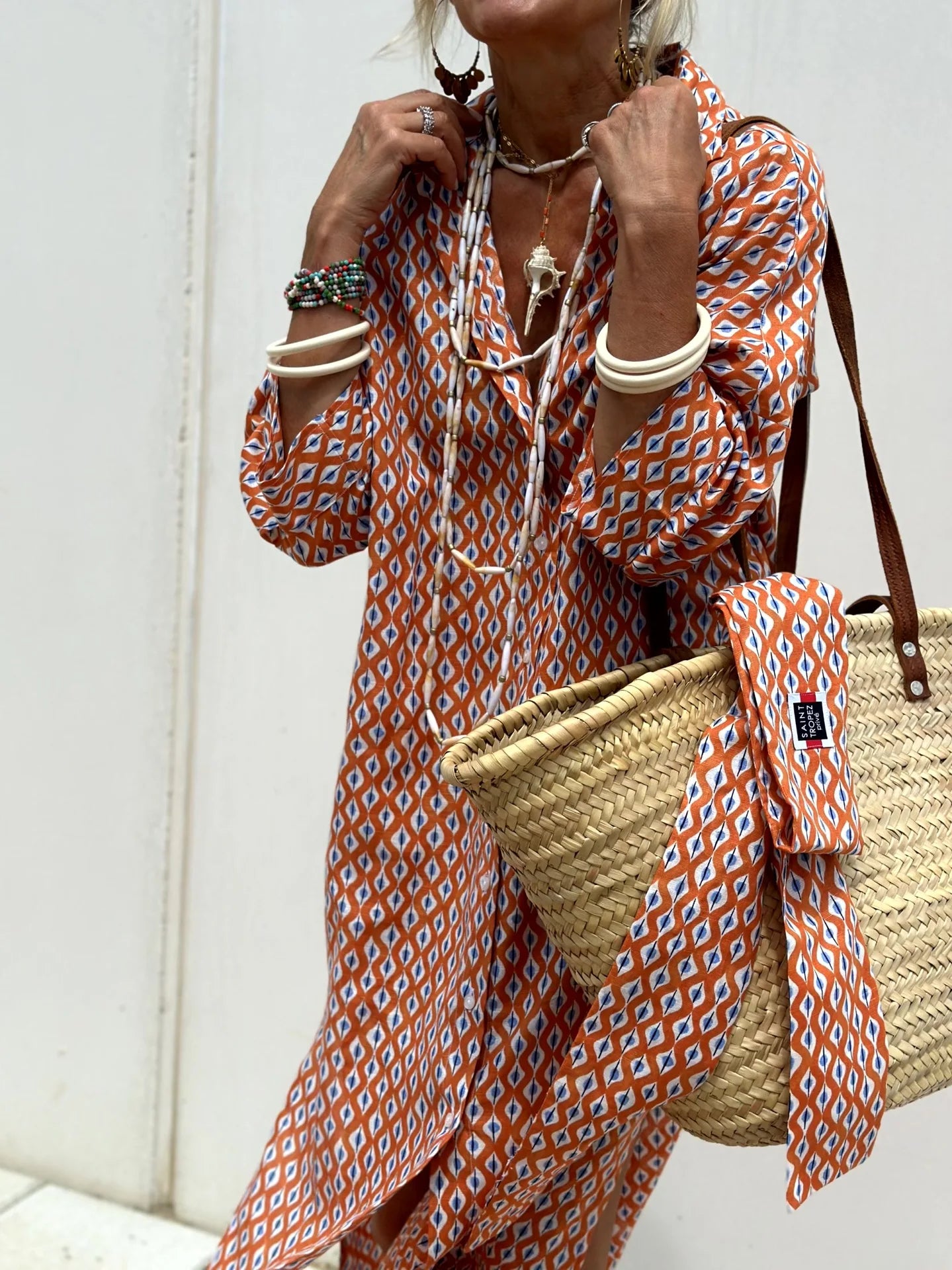 Striped Belted Ankle Length Half Sleeves Lapel Dress for Women