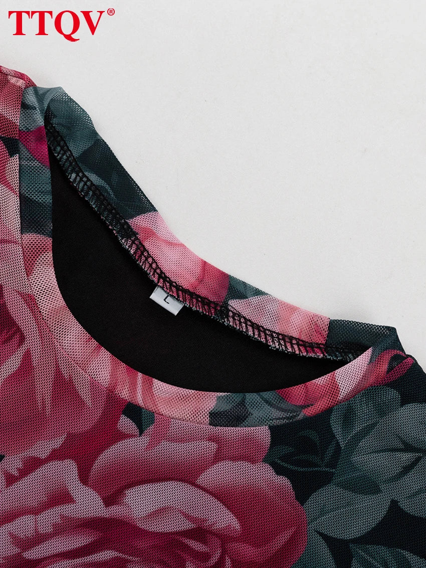 Printed Long Sleeve Shirt and Mini Skirt Two Piece Set for Women