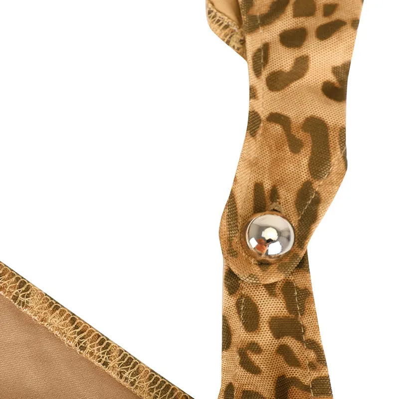 Autumn New Women's Dresses Fashion Leopard Print Casual Slim Long Sleeves Dress Sexy Hollow Out Backless V-neck Dresses Clothing