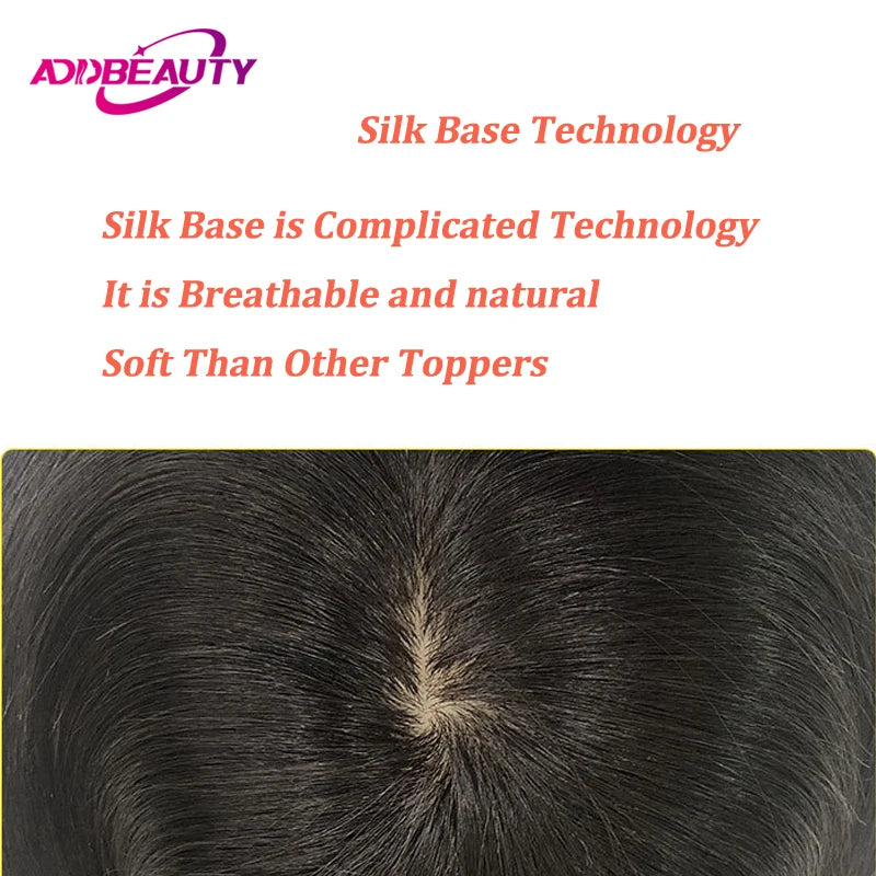 Natural Straight Silk Base Human Hair Topper for Women