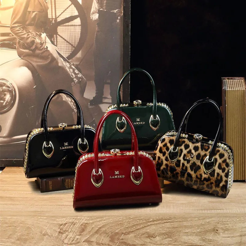 Leopard Print Faux Leather Shoulder Bag