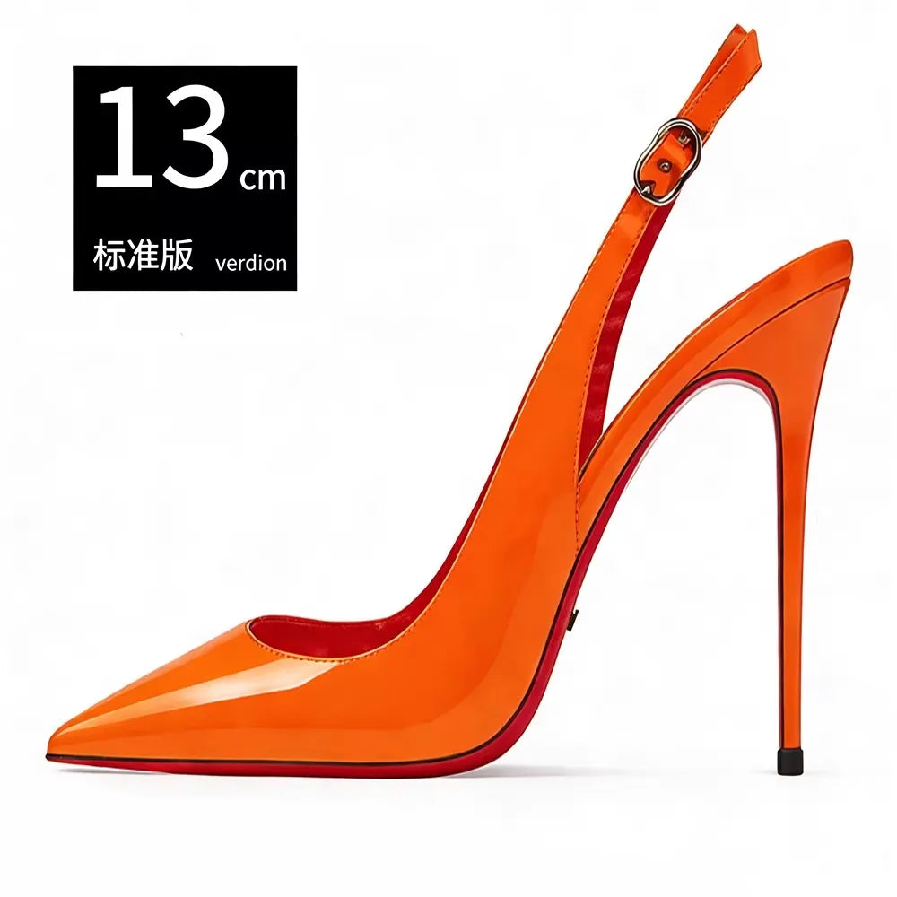 Pointed Toe Patent Leather Stiletto Heels for Women