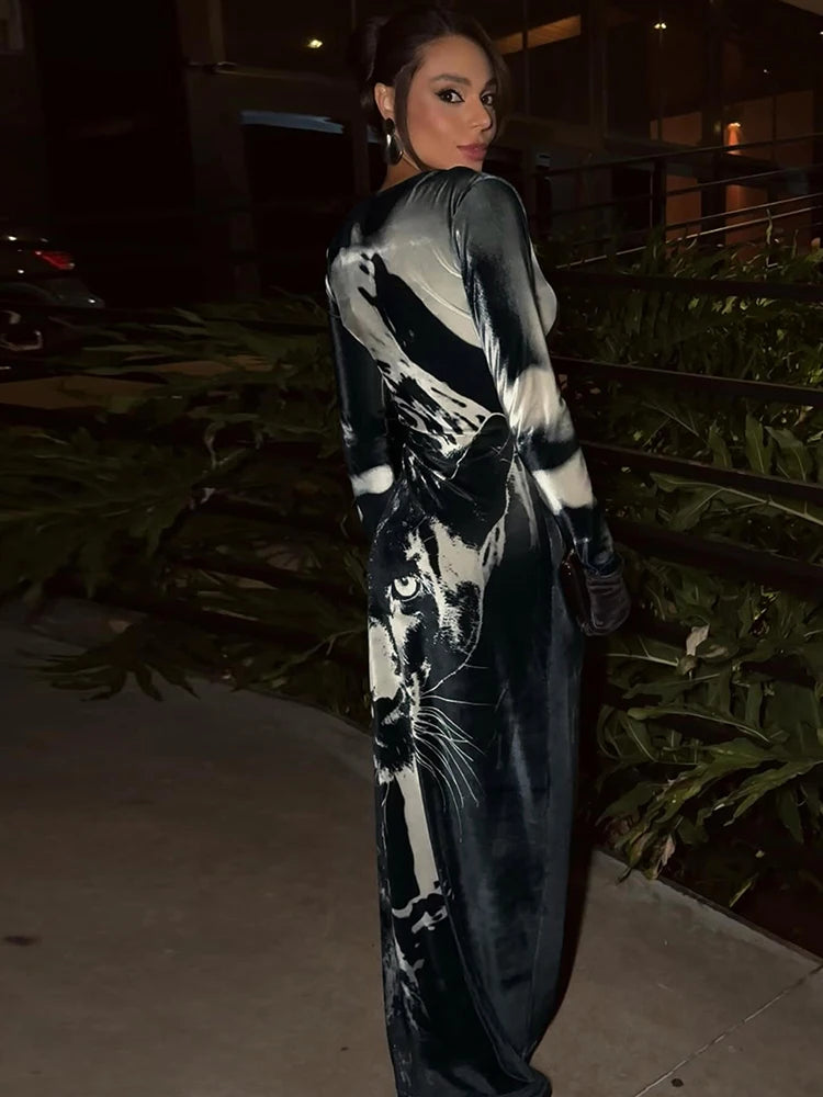 Tiger Print Maxi Dress