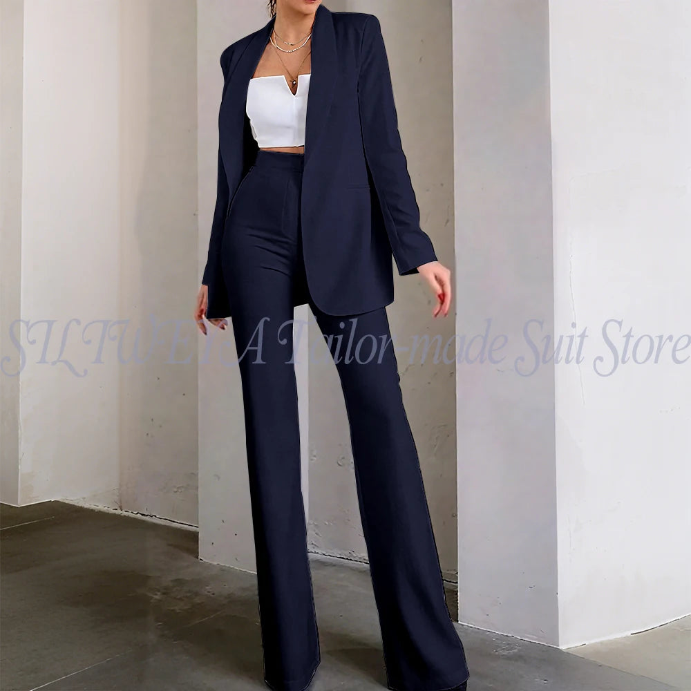 Classic Sophisticated Single Breasted Pants Set for Women