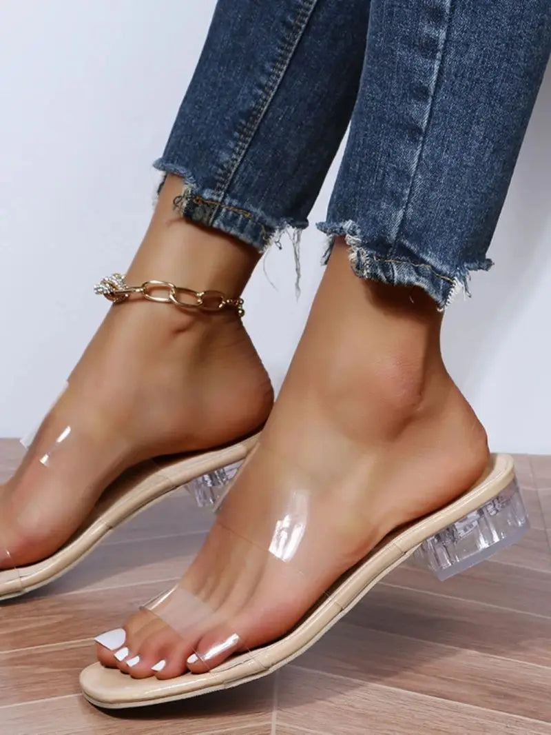 Comfortable Clear Flat Sandals for Casual Summer Beach Outings for Women