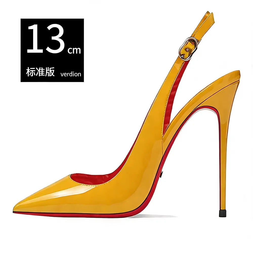 Pointed Toe Patent Leather Stiletto Heels for Women