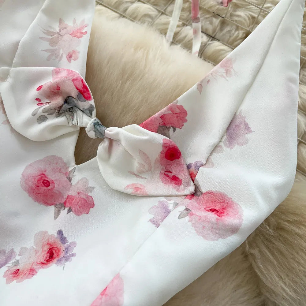 Floral Sling Top And A-Line Skirt Set