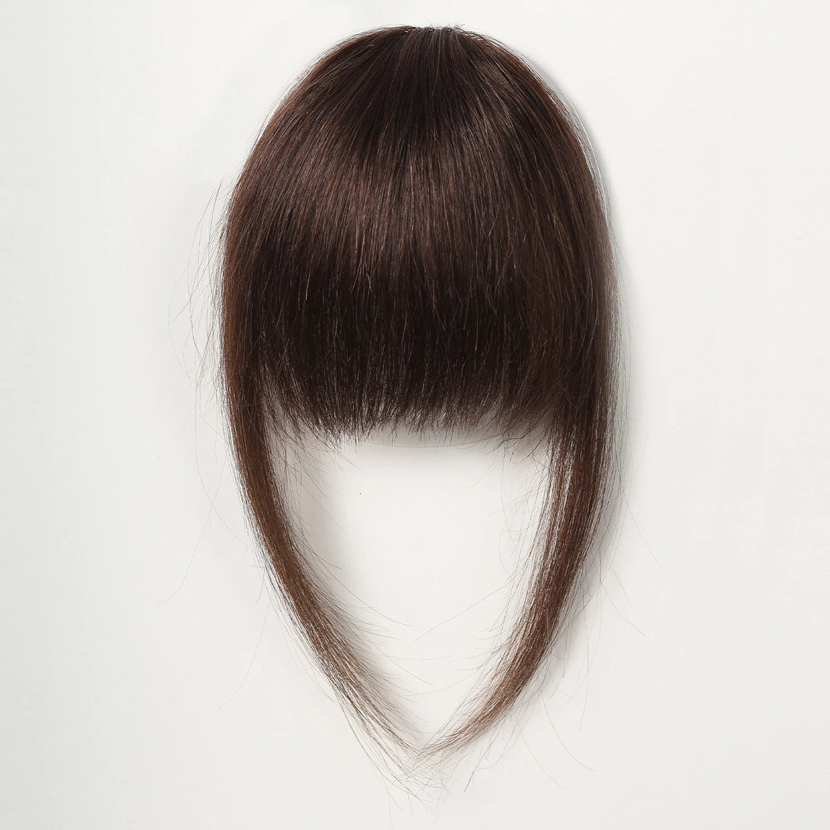 Natural Brown Remy Hair Clip In Bangs With Temples For Women