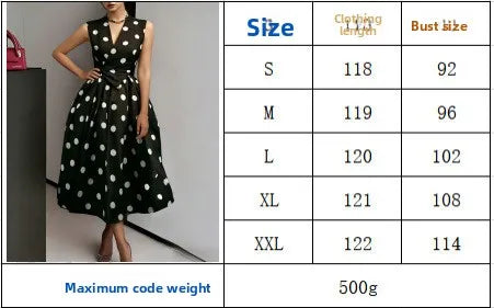 Vintage Polka Dot V Neck Lace Up Midi Dress for Women