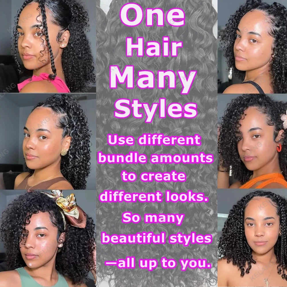 Kinky Straight Crochet Human Hair Extensions for Women