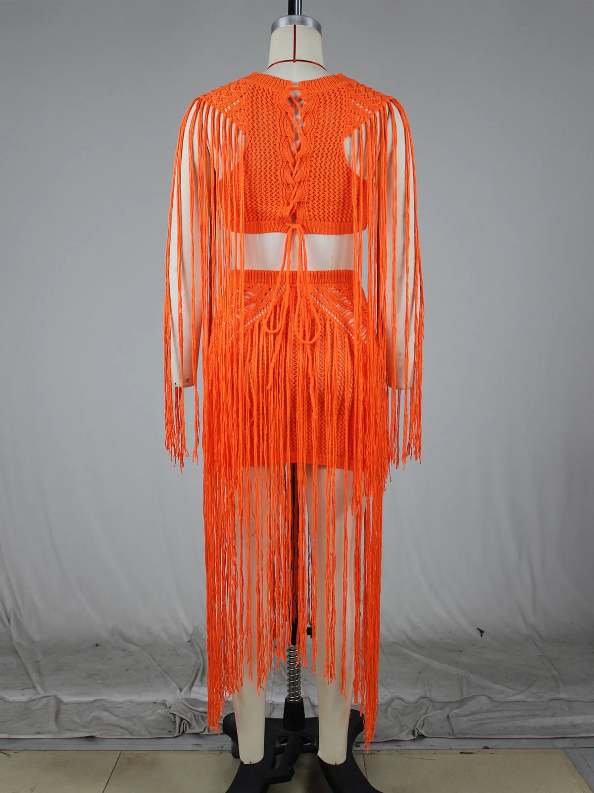 Boho Tassel Hollow Out Knit Summer Dress for Women