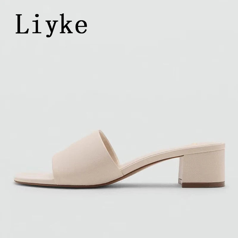 Premium Soft Leather Comfort Flat Slides for Women