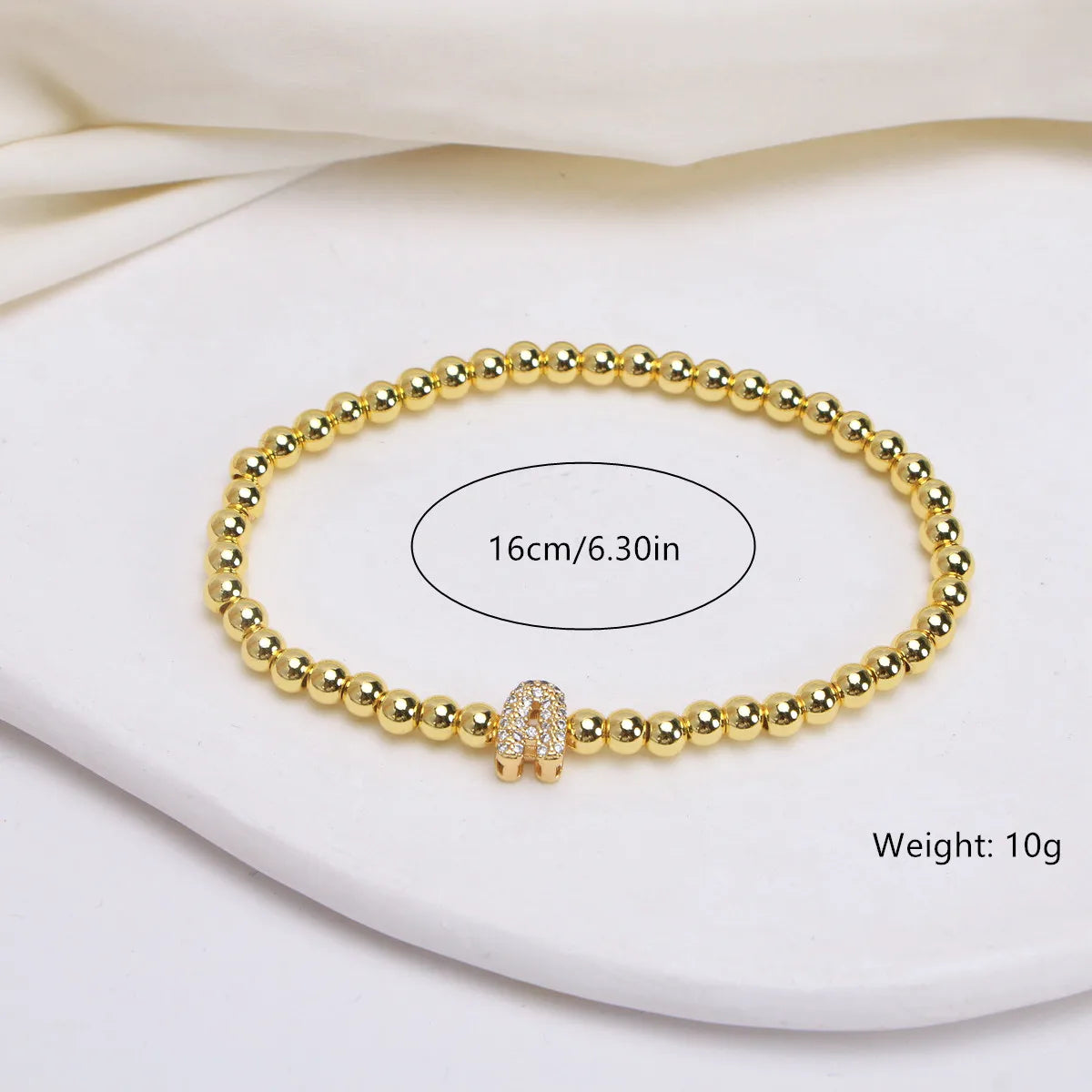 Zircon Initial Charm Bracelet