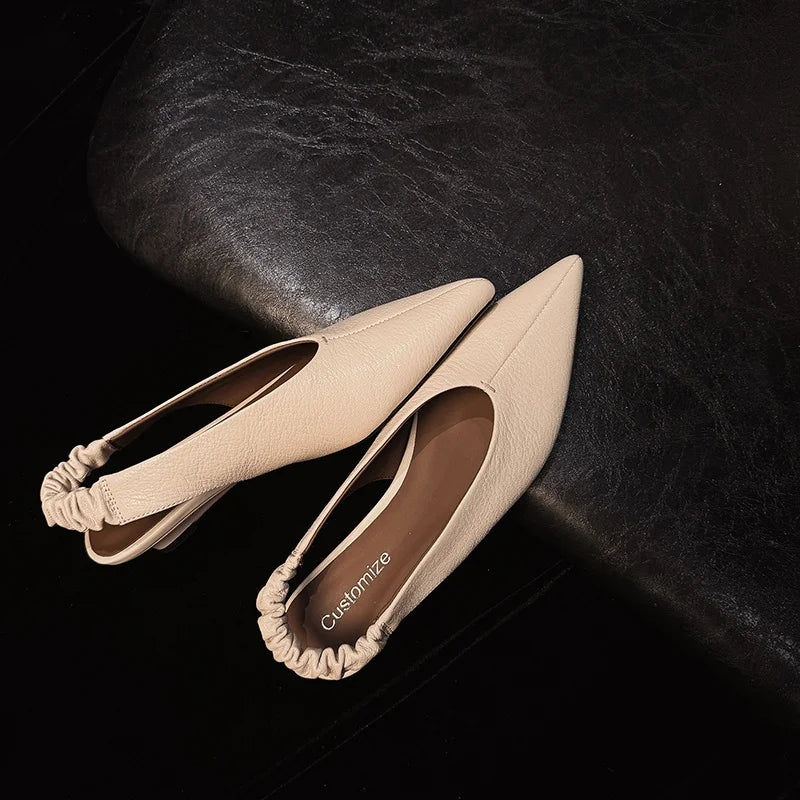 Elegant Handmade Real Leather Slingback Sandals for Women
