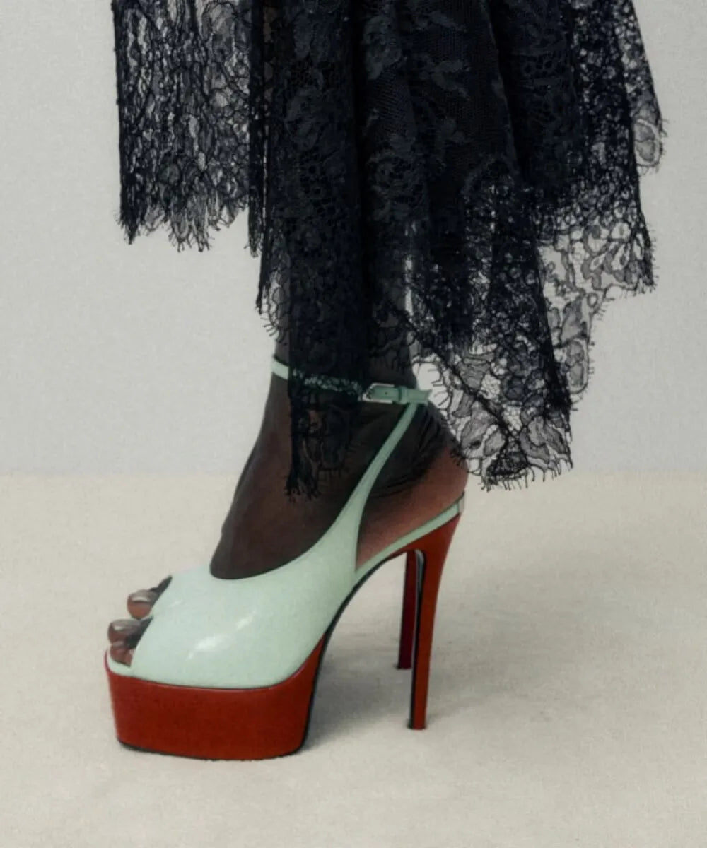Leather Square Toe Platform Sandals