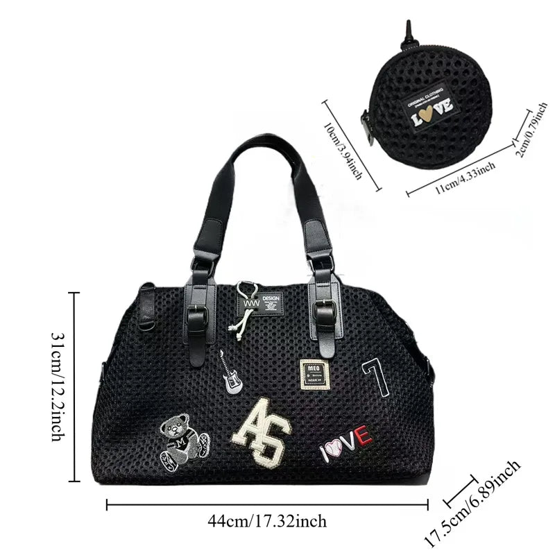 Large Capacity Durable Mesh Nylon Tote Bag for Women
