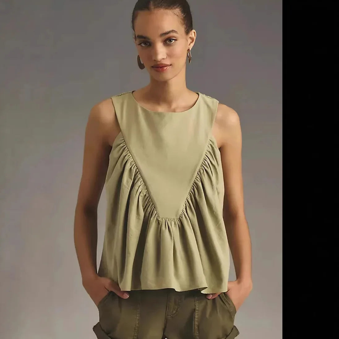 Versatile Casual Sleeveless Spliced Shirt for Women