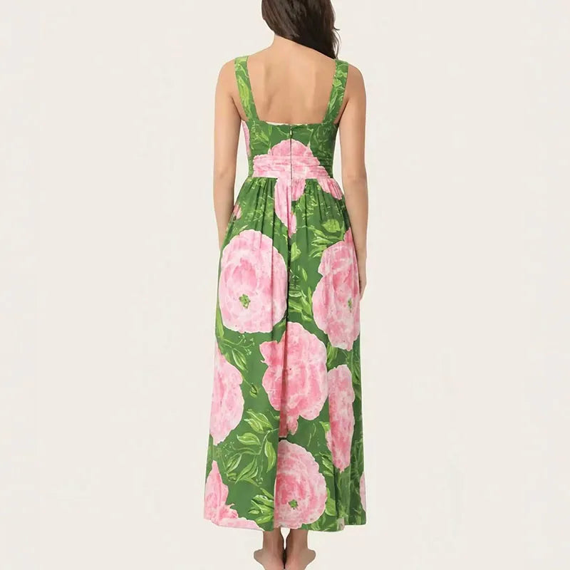Floral Open Back Maxi Dress