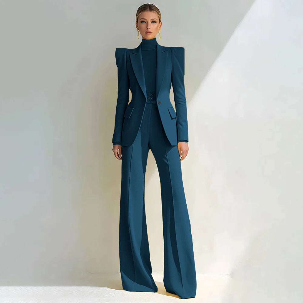 Stylish Double Breasted Two Piece Pantsuit for Women