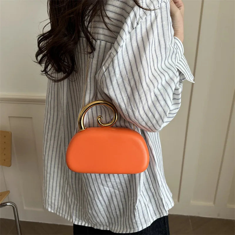 Sequined Irregular Handle Evening Clutch