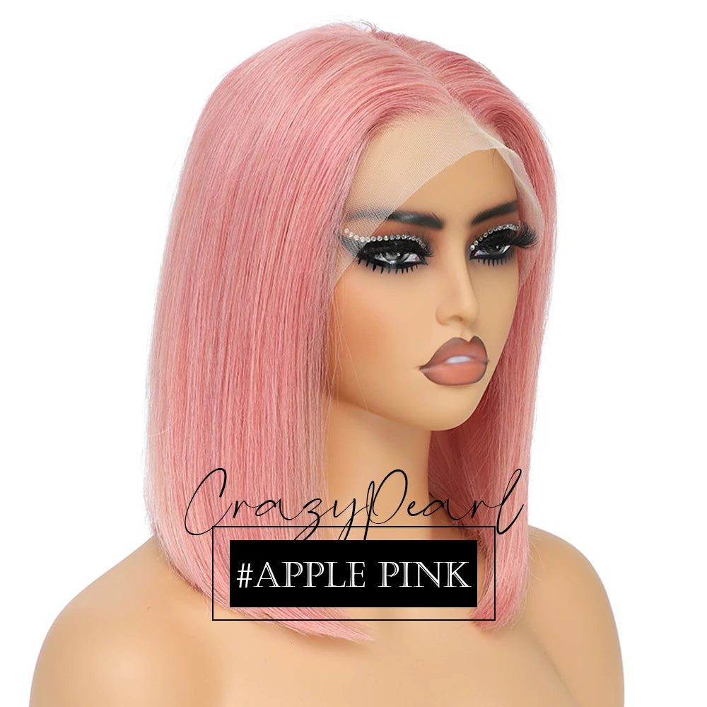 Short Transparent Lace Human Hair Bob Wig for Women