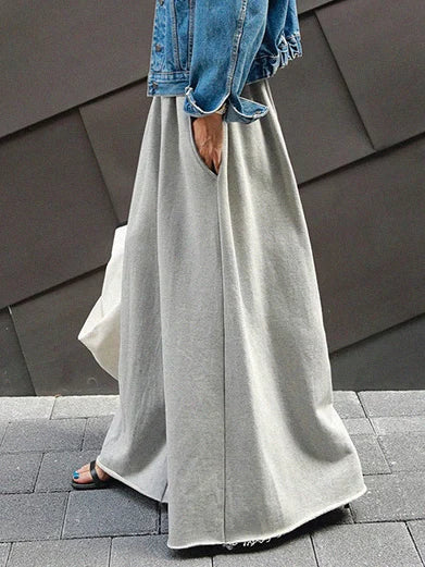 Beautyblue Gray Wide Leg Pants Black Bottoms for Women Casual Loose Pocket Korean Harajuku Streetwear Female Outdoor Sweatpants