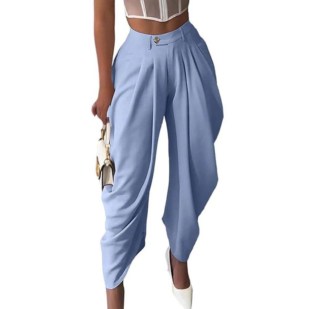 Ruched Cargo Harem Sweatpants With Drawstring Waist for Women