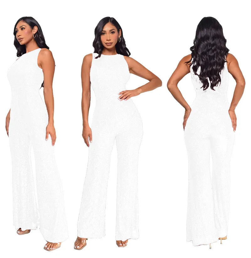 Elegant Shimmering Sequin Club Party Jumpsuit for Women