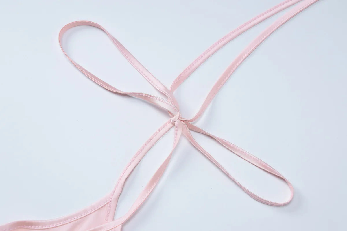 TARUXY V-neck Cut Out Lace-Up Spaghetti Strap Dress For Women Summer Beach Long Dress Fashion Sexy Sleeveless Slim Gown Clothes