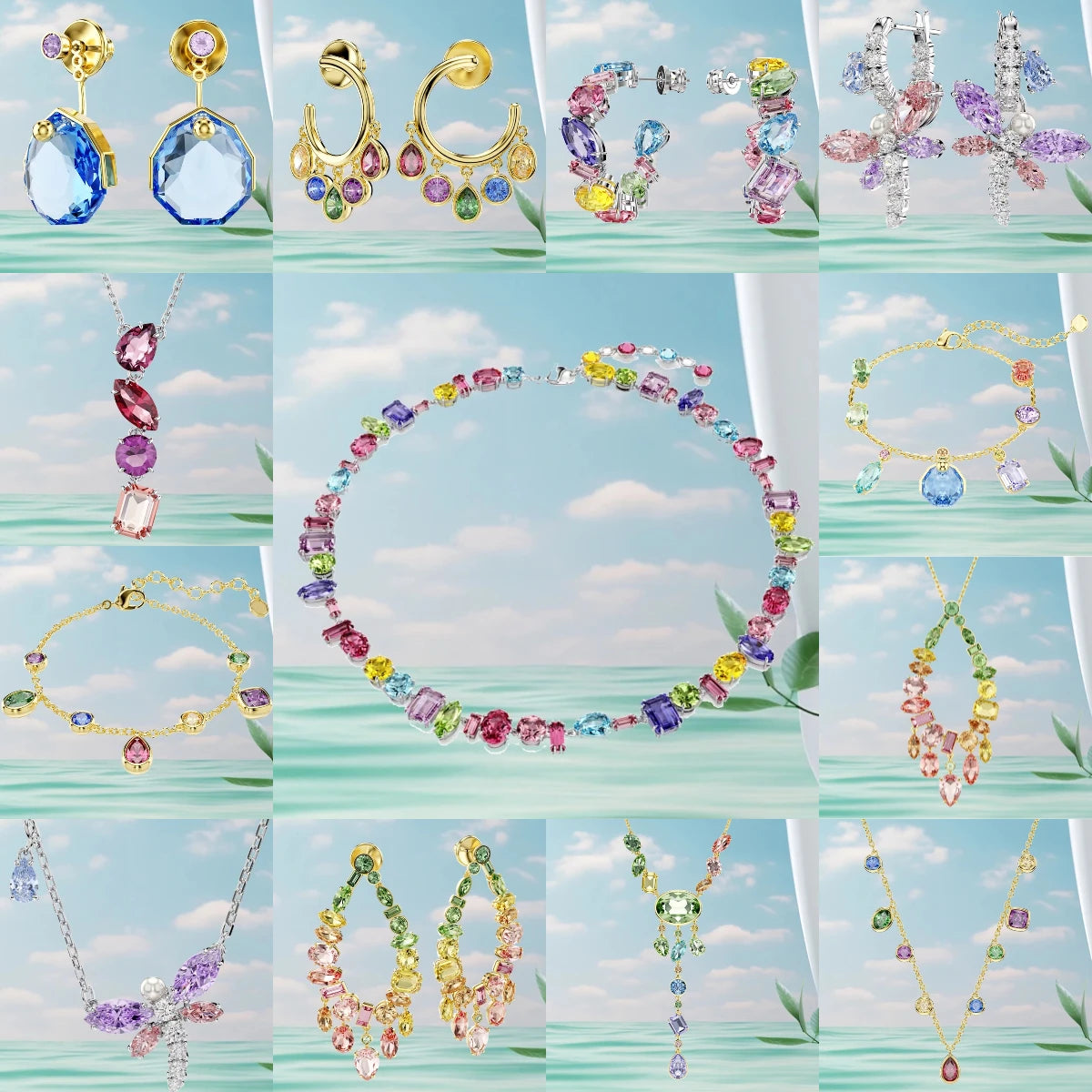 Mixed Cut Crystal Jewelry Set