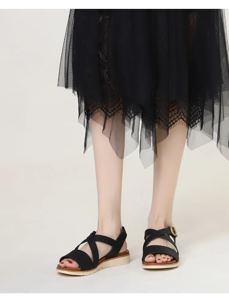 Summer Lightweight Single Strap Wedge Sandals for Women