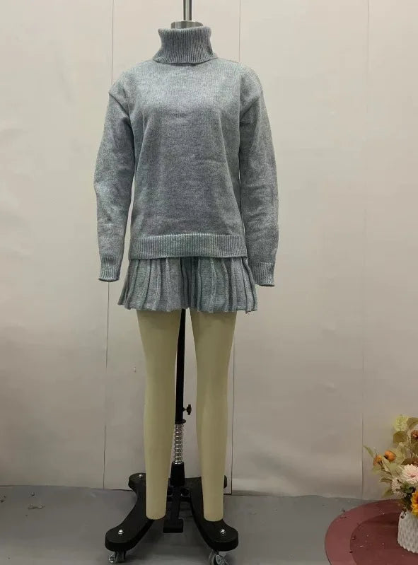 Cotton Linen Pleated Skirt Set