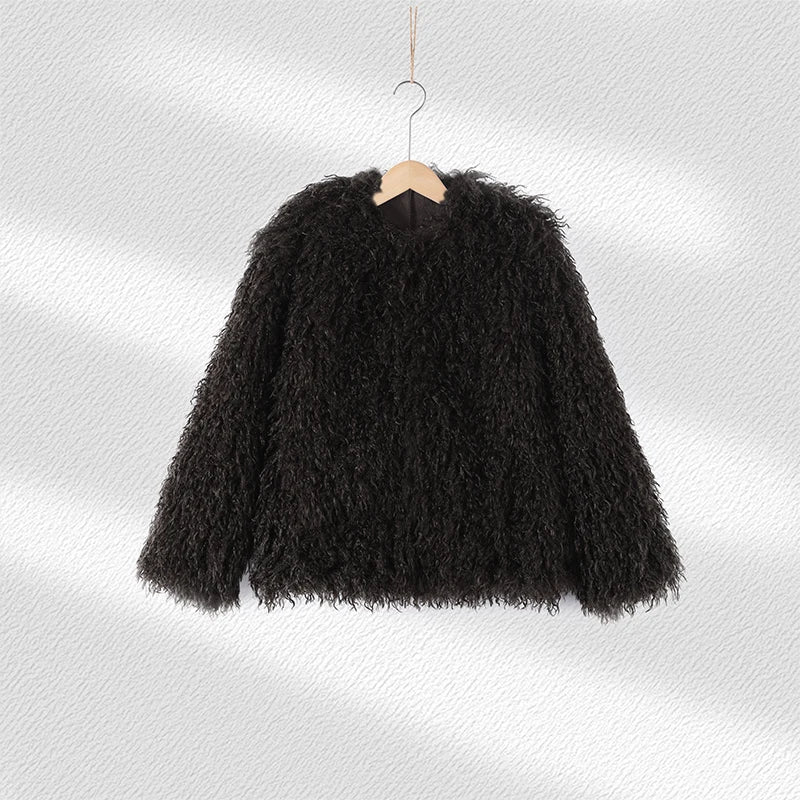 Vintage Women's Fur Coat Elegant Open Collar Thicken Full Sleeve Jacket With Furs Female 2025 New Autumn Winter Woman Clothes