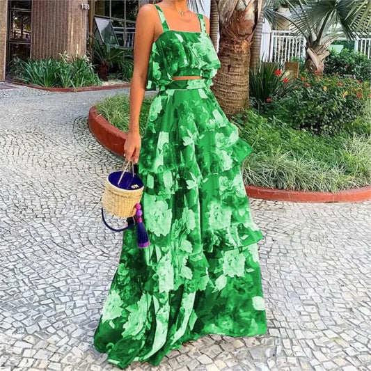 Halter Print Two Piece Set