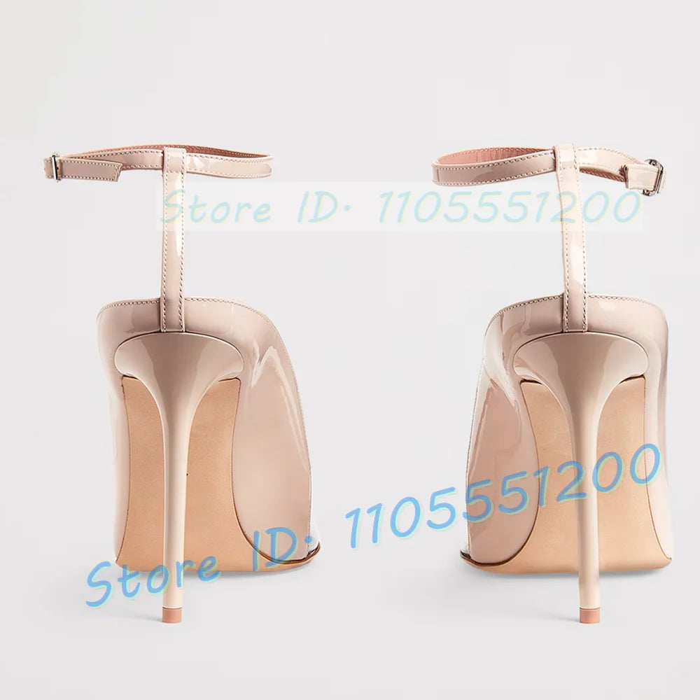 Burgundy Leather Clear PVC Stiletto Sandals for Women