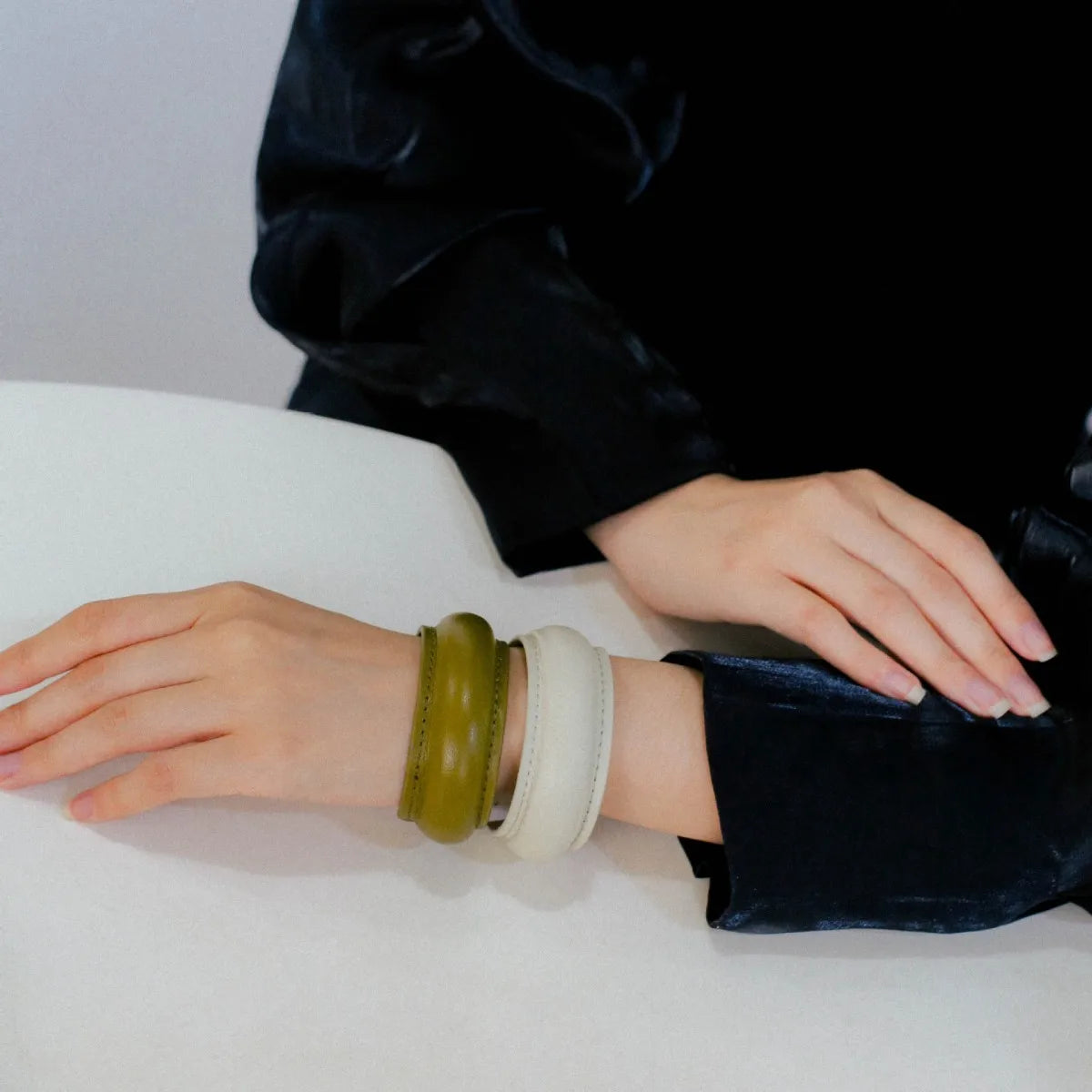 Elegant Minimalist Leather Wide Cuff Bracelet for Women