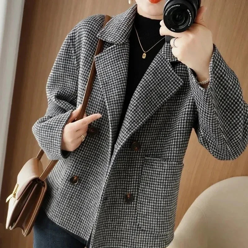 Turn Down Collar Wool Coat