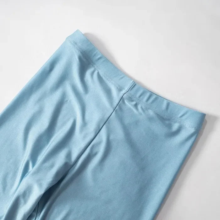 Two Piece Set for Woman Streetwear Solid Round Neck Short Sleeved T-shirt Top and Tight Pants Suit Spring and Summer 2025 New