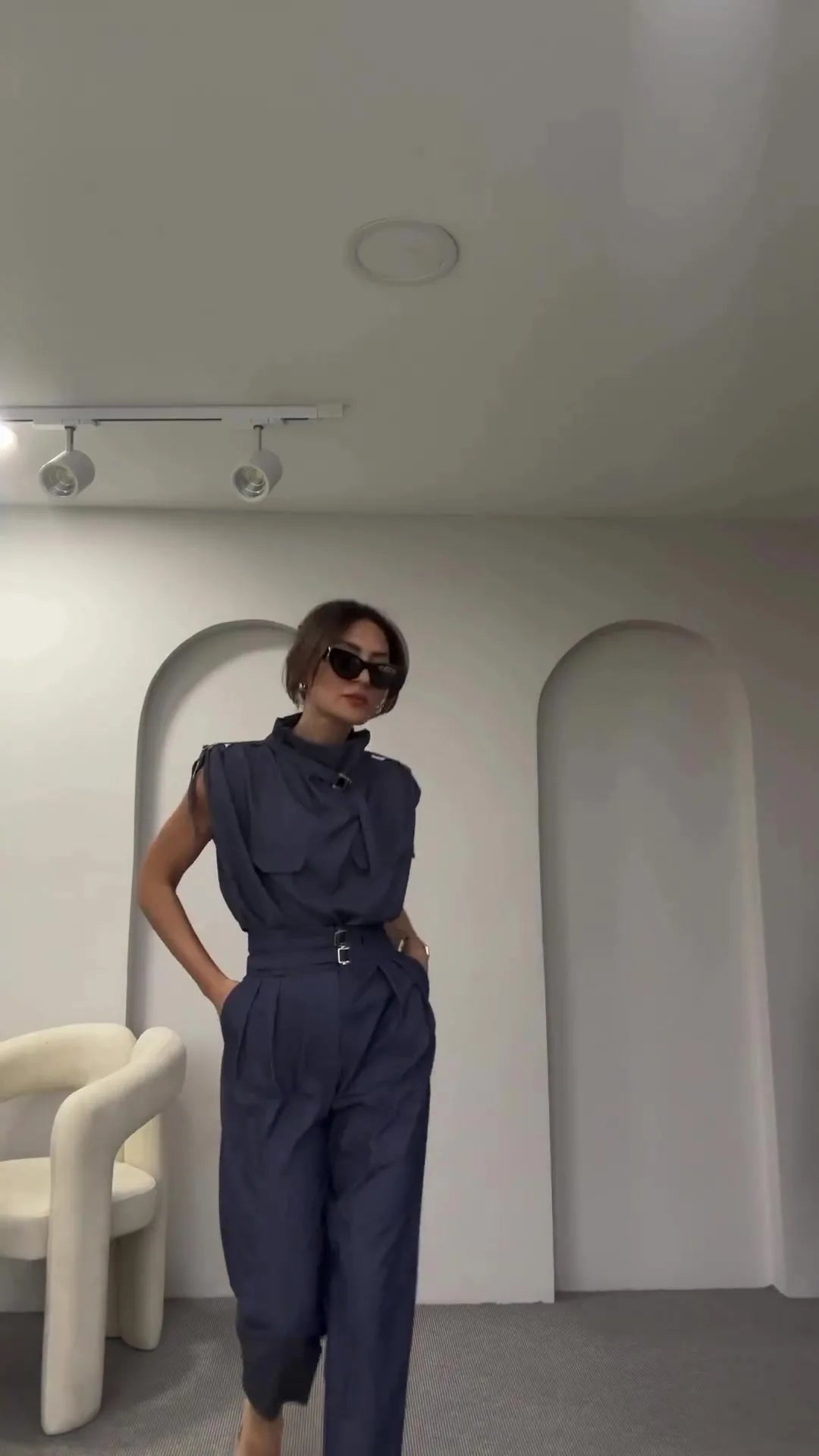 Chic Off Shoulder Sleeveless Two Piece Set for Women