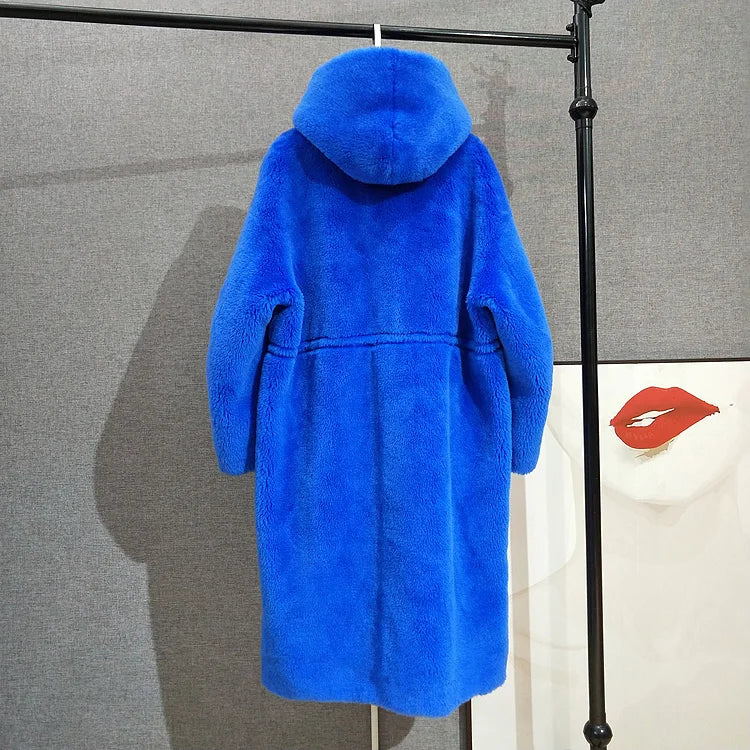 Long Real Fur Hooded Parka Coat