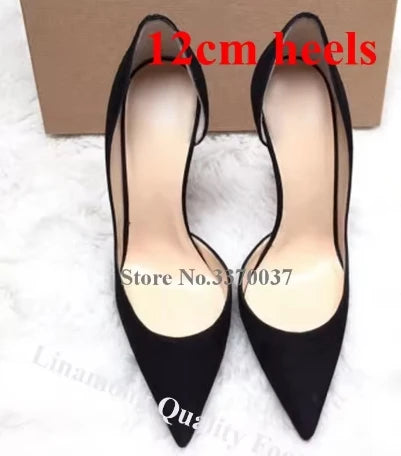 Elegant Dark Green Suede Pointed Toe Stiletto Pumps for Women
