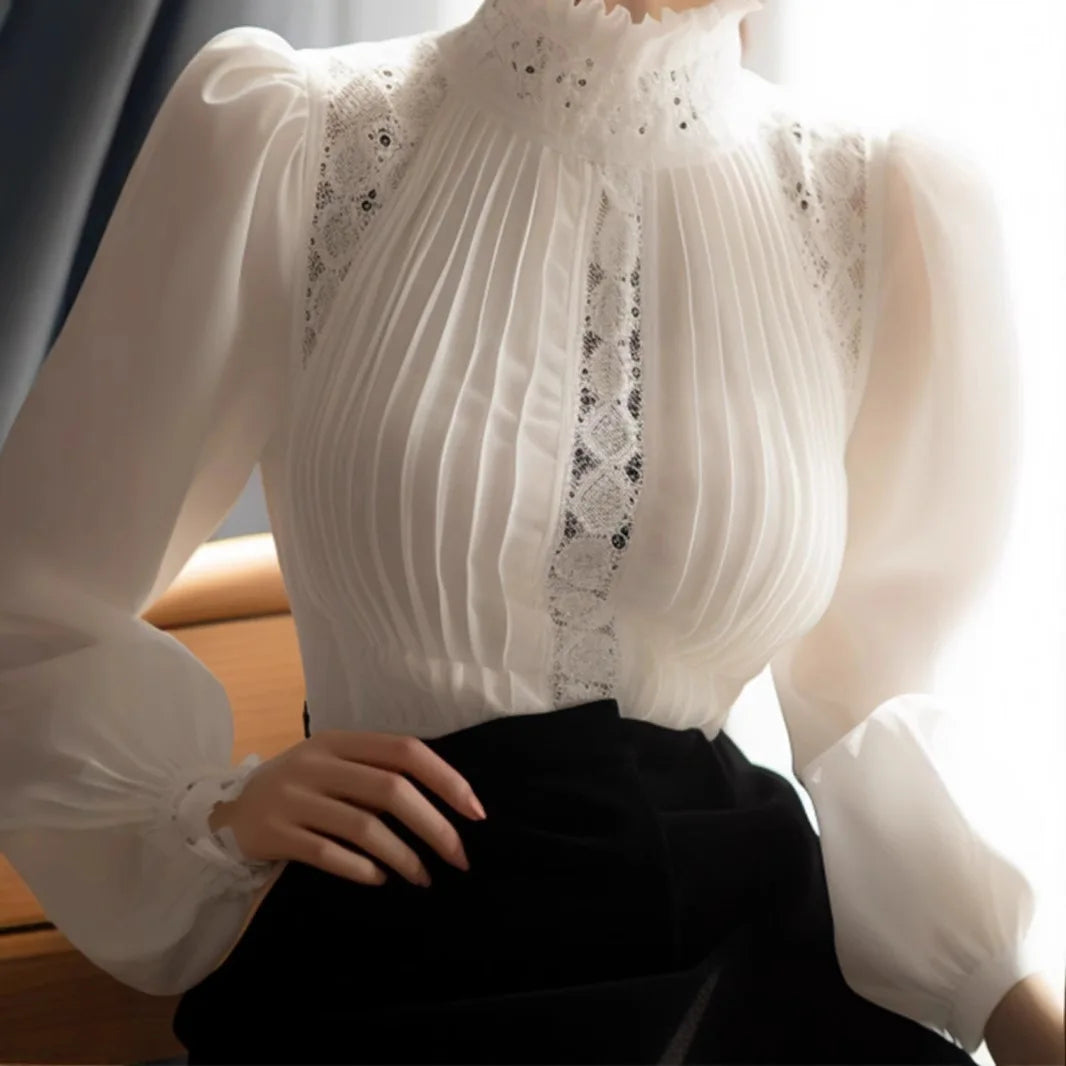 Versatile Casual White Puff Sleeve Blouse For Women