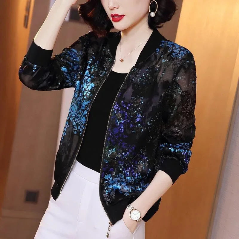 Spring Autumn Summer New Loose Long Sleeve Chiffon Women's Jacket Small Fragrance Style Sunscreen Clothing Middle East Fashion