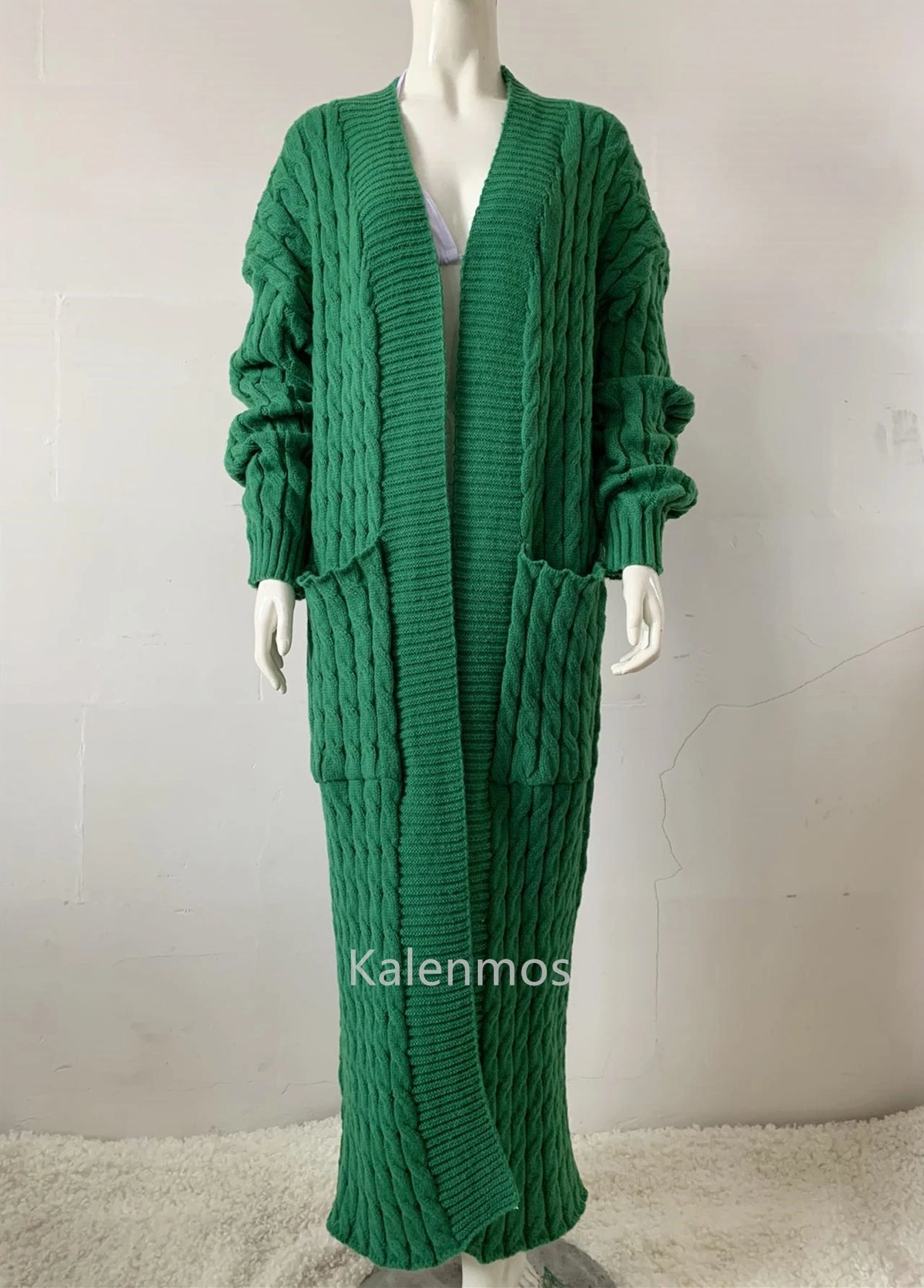 Long Sleeve Crochet Knit Cardigan Sweater for Women