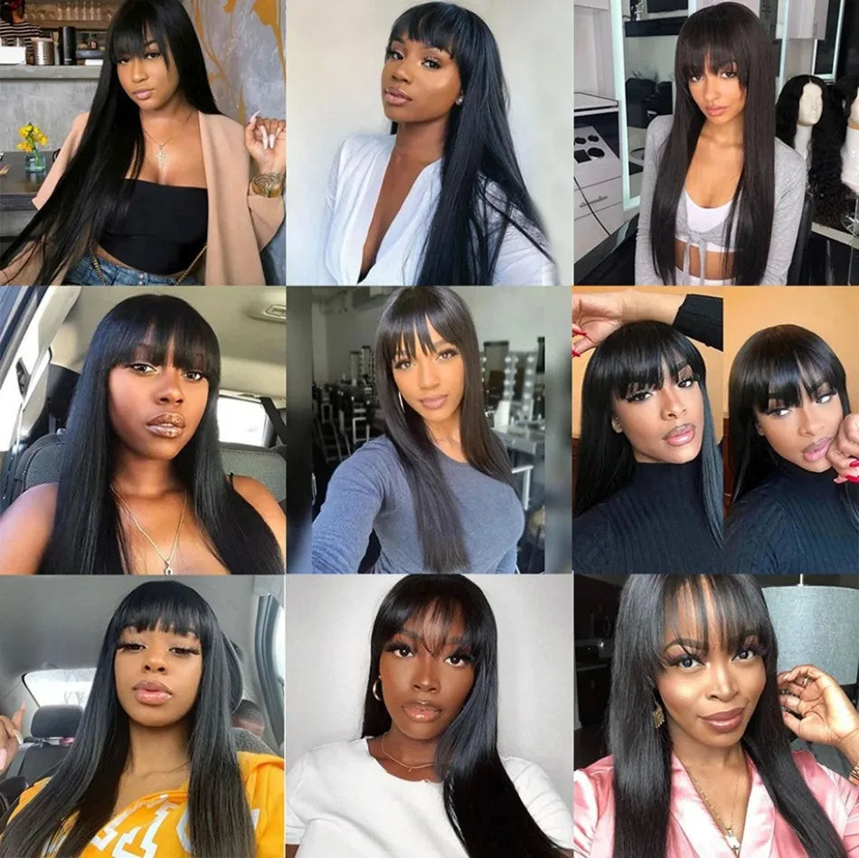 Bone Straight Middle Part Human Hair Lace Wig for Women