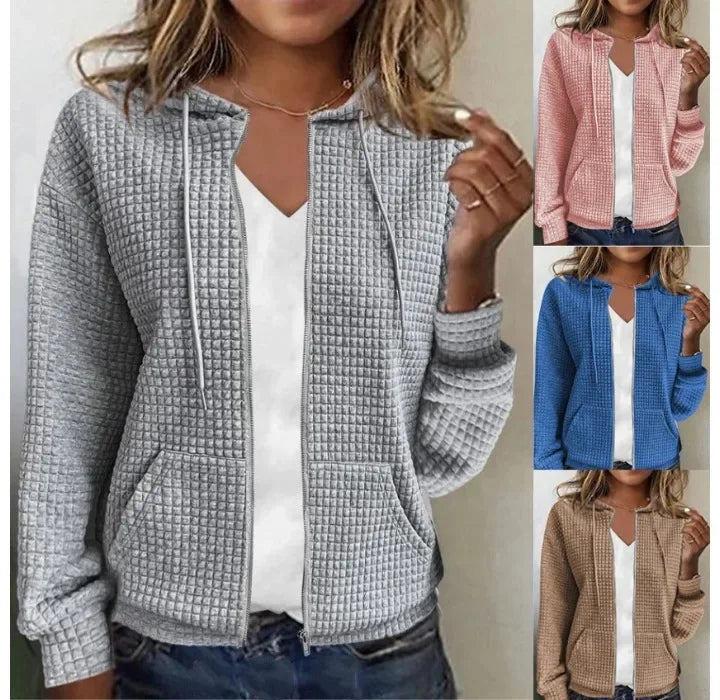 Long Sleeve Women Hoodid Jacket Y2k Zipper Hooded Cardigan Tops Fashion Casual Sweatshirt Coat 2024 Autumn Winter New Outer Wear